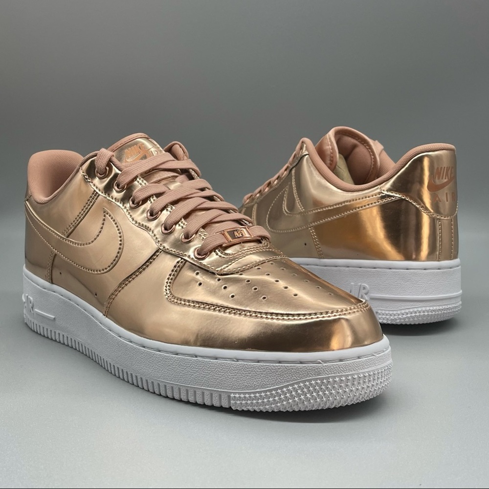 NEW Nike Air Force 1 Low White Rose Gold Sneakers Brand New - Picture 10 of 12